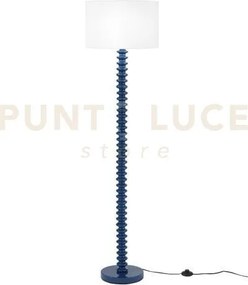 Piantana sultan blu in metallo e paralume in velluto 1 luce attacco...