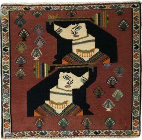 Shiraz Tappeto persiano 60 x 60 Rosso (Iran) Annodato A Mano