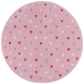 Tappeto rosa per bambini ø 100 cm Little Hearts - Hanse Home