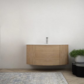 Mobile bagno 120 cm Rovere tabacco sospeso senza specchio e senza colonna