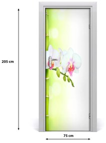 Adesivo per porta Orchidea e bamb? 75x205 cm