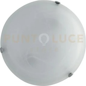 Plafoniera duna bianca 2 luci attacco e27 40x40x11cm in vetro satinato