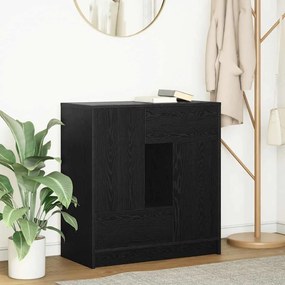 Credenza Con Cassetti E Ante Rovere Nero 70,5x34x74,5 Cm /