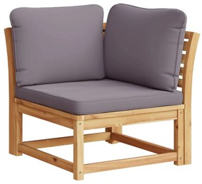 Set salotto da giardino 10 pz con cuscini legno massello acacia