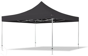 TOOLPORT 4x4m gazebo pieghevole PES con laterali (finestre panoramiche), PROFESSIONAL alluminio, nero - (600177)