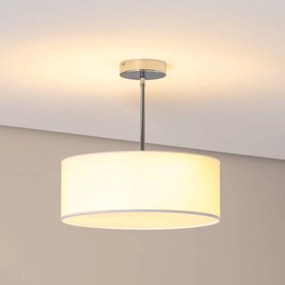 Argon Plafoniera Oja, bianco/cromo, tessuto, Ø 40 cm