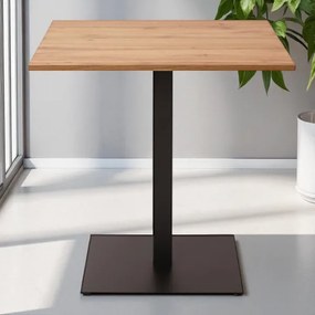 Tavolo ristorante bar quadrato 70x70 cm con Top Laminato effetto Rovere H 106