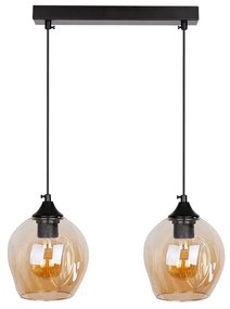 Lampada a sospensione nera con paralume in vetro 14x48 cm Aspa - Candellux Lighting