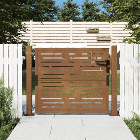 Cancello Da Giardino 105x105 Cm Acciaio Corten Design Quadrato /