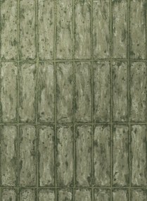 Arte International Carta da parati Chalk Stone - Moss-Green