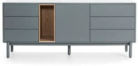 Cassettiera bassa blu-grigio 180x76 cm Corvo - Teulat