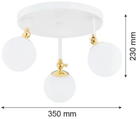 Argon 1434 - Lampadario da bagno LATINA 3xE14/7W/230V IP44 bianco/dorato