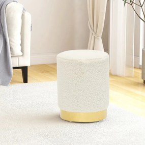 Sgabello Rotondo Bianco İn Pile /