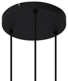 Lampada a sospensione moderna nera con vetro fumé 3 luci - Dame