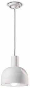 Lampadario Vintage Decò Caxixi Ceramica Bianco Grezzo 1 Luce E27
