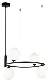 Maytoni MOD013PL-04B - Lampadario a sospensione con filo RING 4xG9/25W/230V nero
