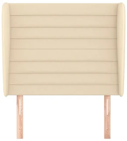 Testiera ad orecchio crema 83x23x118/128 cm in tessuto