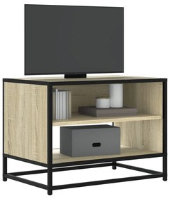 Mobile Tv Rovere Sonoma 61x40x46 Cm Legno Multistrato E Metallo /