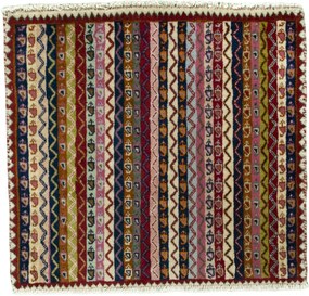 Shiraz Tappeto 60 x 60 Rosso (Iran) Annodato A Mano