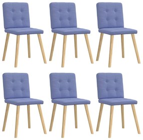 Sedie Da Pranzo 6 Pz Blu Jeans İn Tessuto /