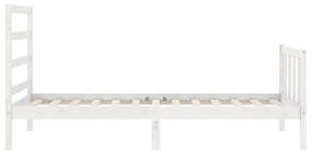 Giroletto con Testiera Bianco Small Single Legno Massello