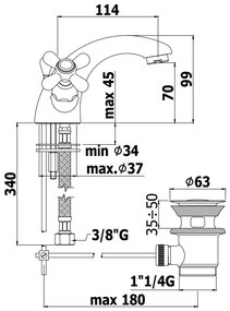 Paffoni Iris Irv075 Gruppo Lavabo Monoforo con scarico automatico 1”1/4G senza attacco catenella Cromo