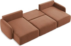 Divano angolare color mattone allungabile/con contenitore Kalena – Makamii