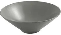 Lavabo da appoggio tondo Slim ceramica grigio cemento diametro 40,5 cm e altezza 15 cm