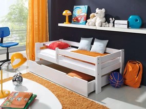 Letto per bambini Paul con barriera - bianco - letto senza spazio di archiviazione 140x70 cm