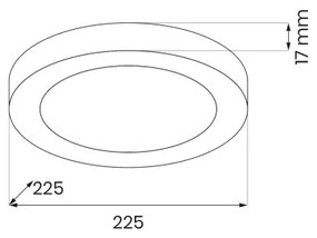 Lampada da soffitto LED EVORA 18W 230V 3000/4000/6000K Ø 22,5 cm bianca