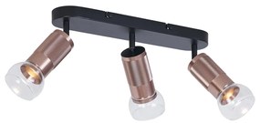 Faretto da soffitto arrotondato bronzo scuro 3 luci regolabile - Veerle