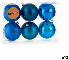 Set di palline di Natale Azzurro Plastica 7 x 8 x 7 cm (12 Unità)