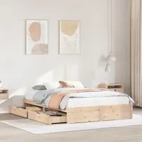 Letto senza Materasso 140x200 cm in Legno Massello di Pino 3301662