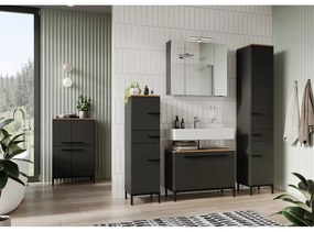 Mobile bagno alto grigio scuro in rovere 60x97 cm Yonkers - Germania