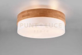 Seasons plafoniera legno naturale e paralume bianco d. 50cm 3 luci ...