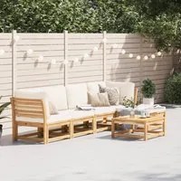 Set Salotto da Giardino 6 pz con Cuscini in Massello di Acacia 3214287