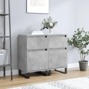 Credenze 2 Pz Grigio Cemento 40x35x70 Cm İn Legno Multistrato /