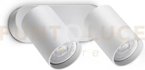 Dynamite faretto bianco orientabile 2 luci attacco gu10 16,5cm lamp...