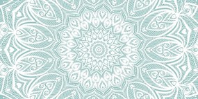 Quadro su tela – Mandala armonia su sfondo blu