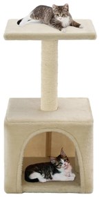 Albero Per Gatti Con Tiragraffi İn Sisal 55 Cm Beige /