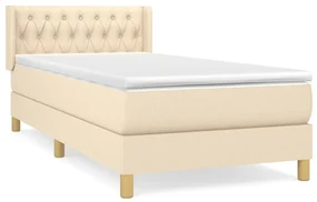 Giroletto a molle con materasso crema 100x200 cm in tessuto