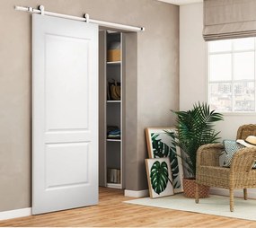 Porta scorrevole reversibile Miami in mdf bianco, L 90 x H 210 cm, con binario Loft