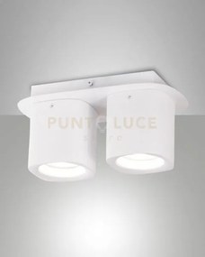 Smooth spot bianco 2 luci  attacco gu10 ip20 in alluminio