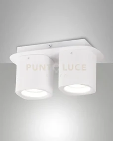 Smooth spot bianco 2 luci  attacco gu10 ip20 in alluminio