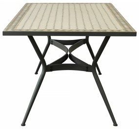 ANXO - tavolo con piano rettangolare e mosaico beige e antracite