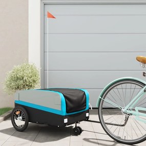 Rimorchio Da Bici Nero E Blu 45 Kg İn Ferro /