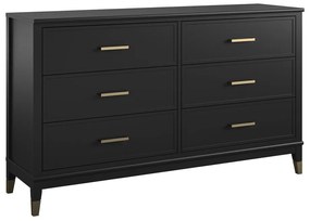 Cassettiera nera , 144 x 85 cm Westerleigh - CosmoLiving by Cosmopolitan