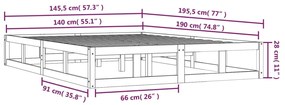 Giroletto Bianco 140x190 cm in Legno Massello