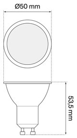 Lampada LED GU10 1.5W, Angolo 120° Colore Bianco Caldo 3.000K