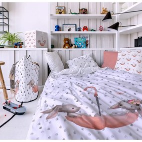 Biancheria da letto per bambini in cotone sateen Fox Bunnie, 140 x 200 cm Forest School - Butter Kings